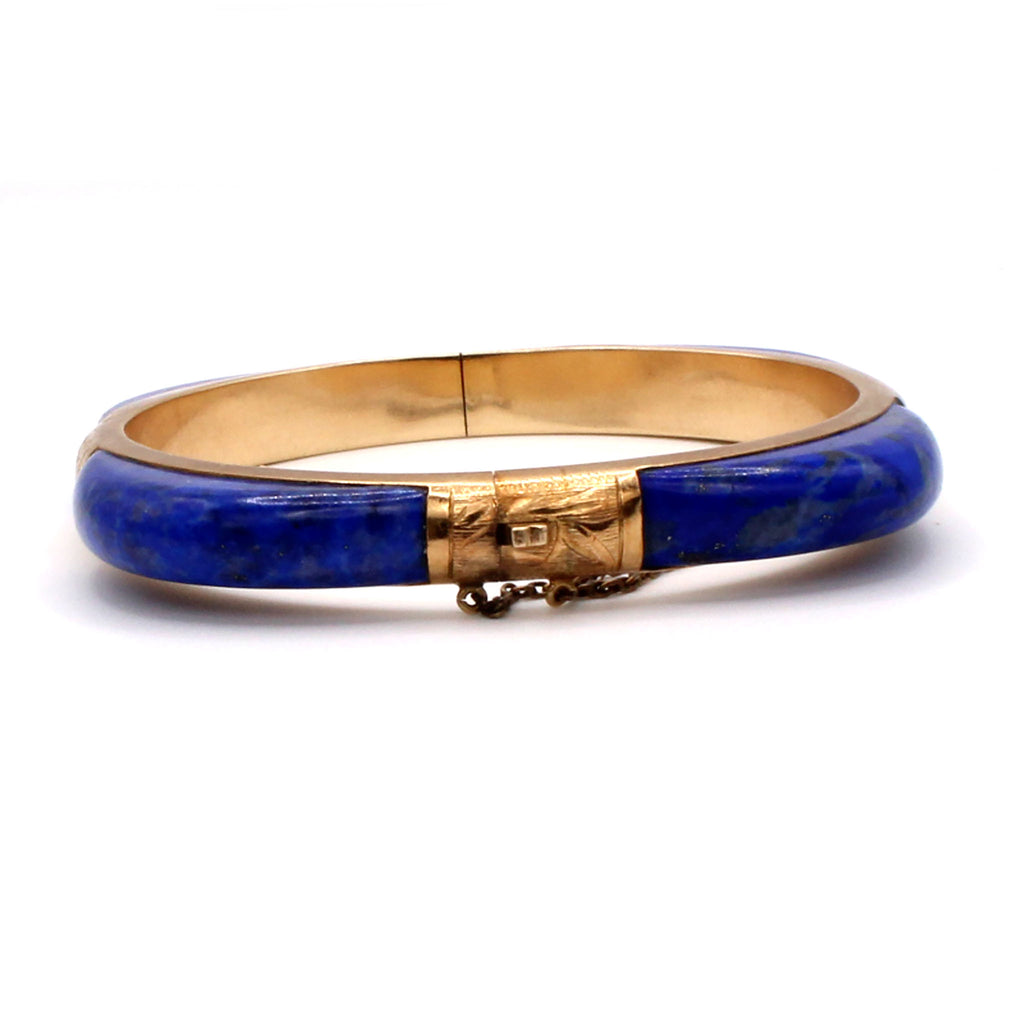 14k Yellow Gold Lapis Bracelet 7.5 Inches