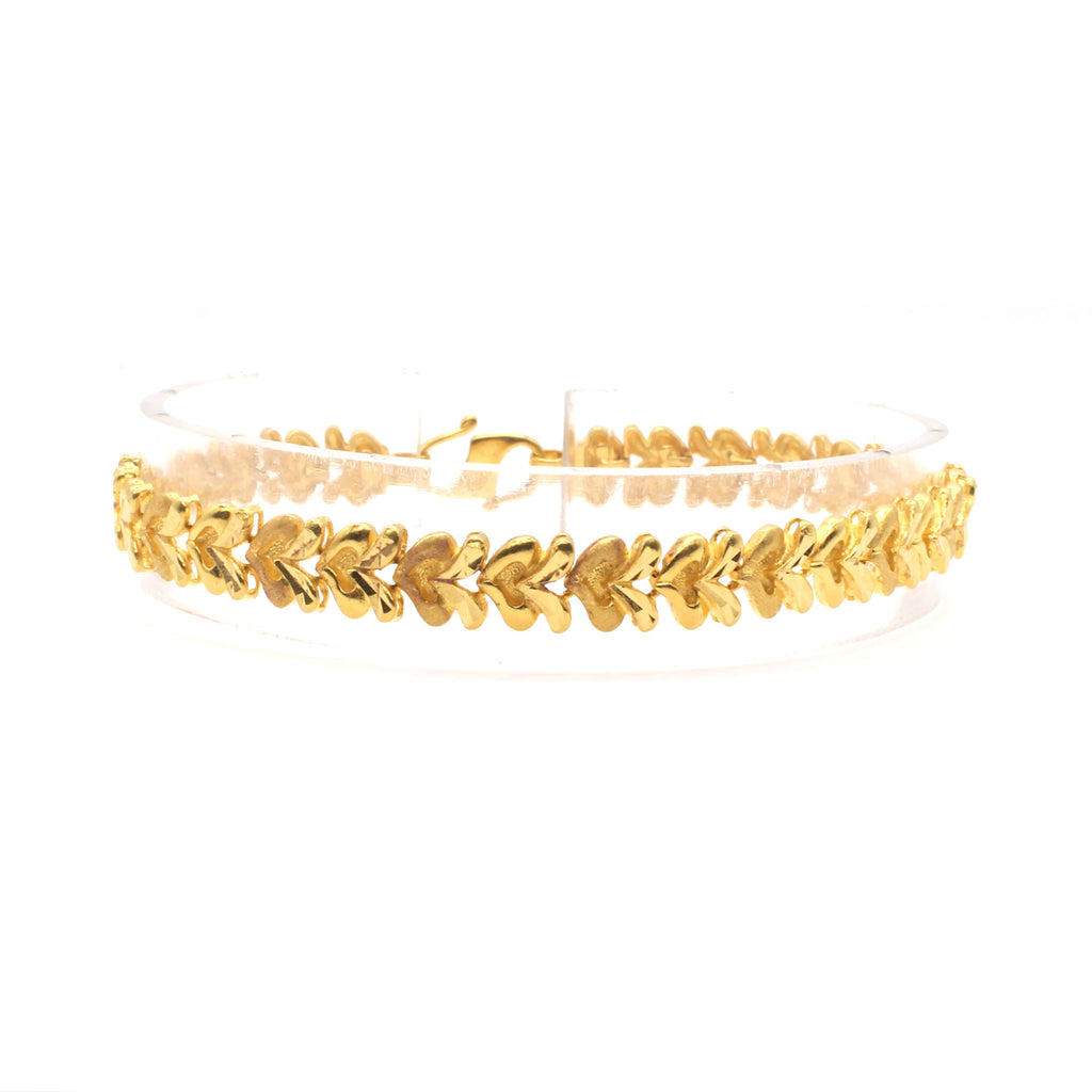 22k Yellow Gold Fancy Link Bracelet 7.5 Inches