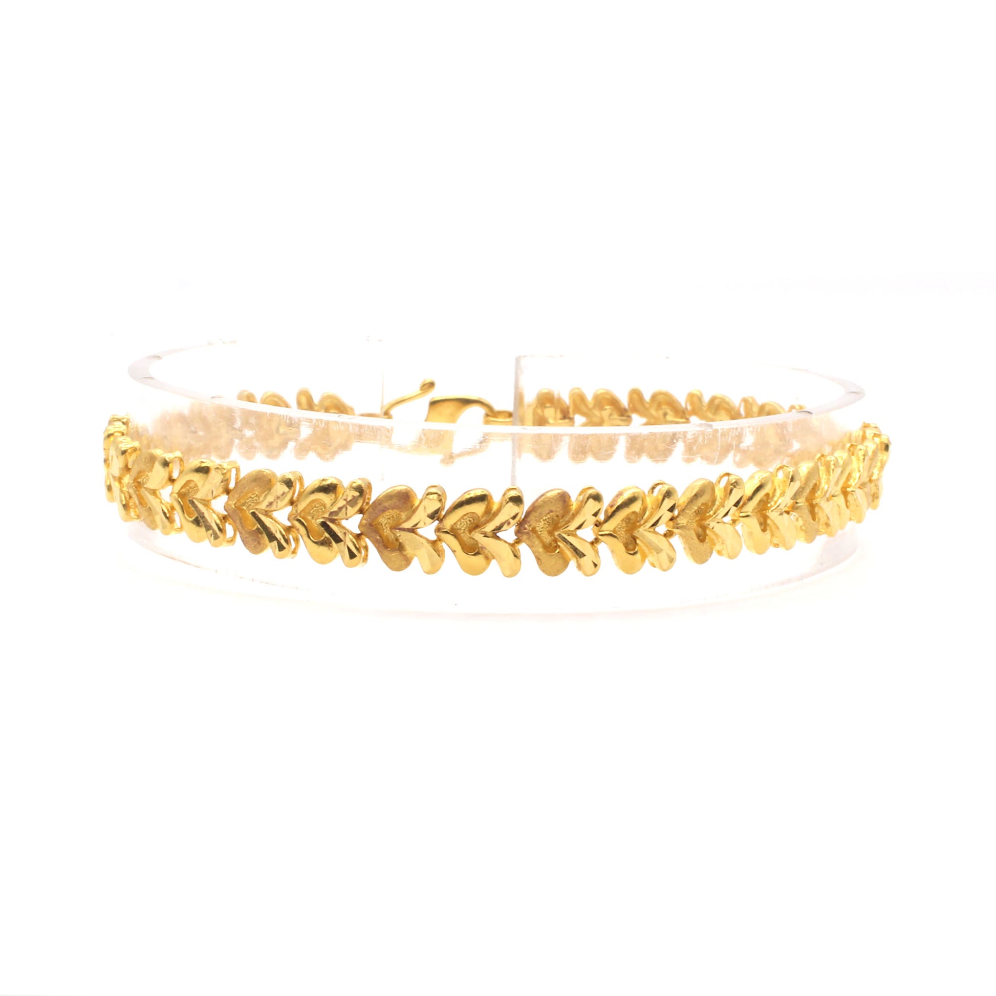 22k Yellow Gold Fancy Link Bracelet 7.5 Inches
