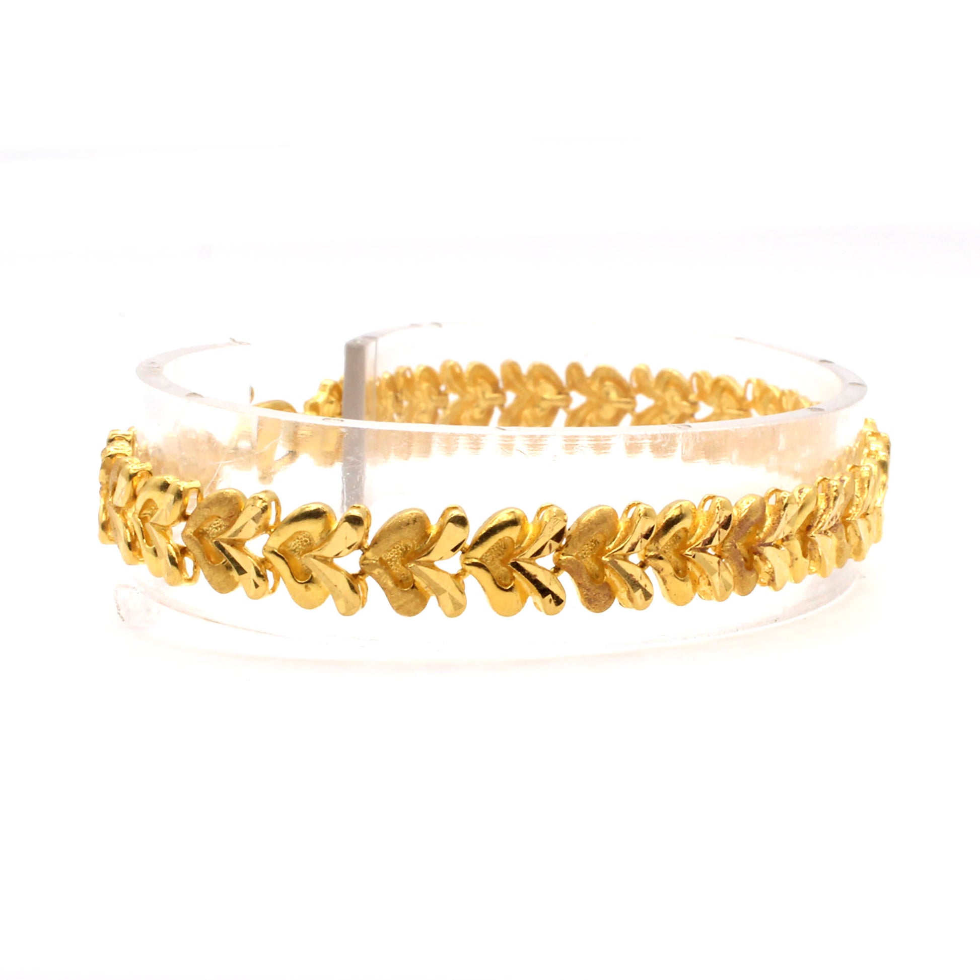 22k Yellow Gold Fancy Link Bracelet 7.5 Inches