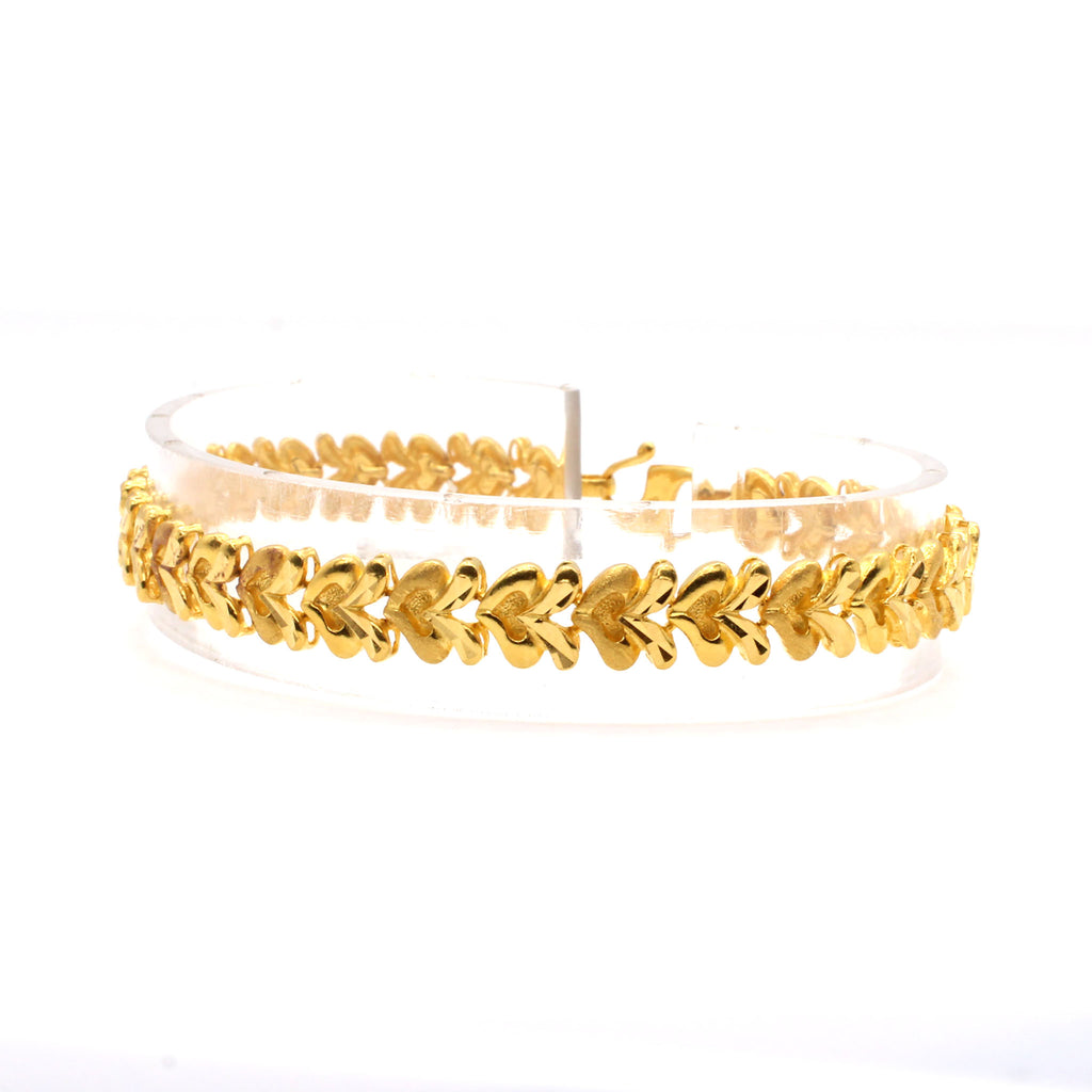 22k Yellow Gold Fancy Link Bracelet 7.5 Inches