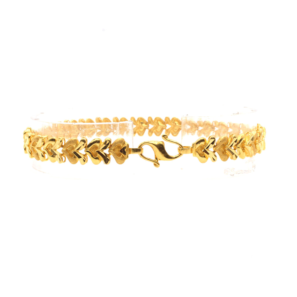 22k Yellow Gold Fancy Link Bracelet 7.5 Inches