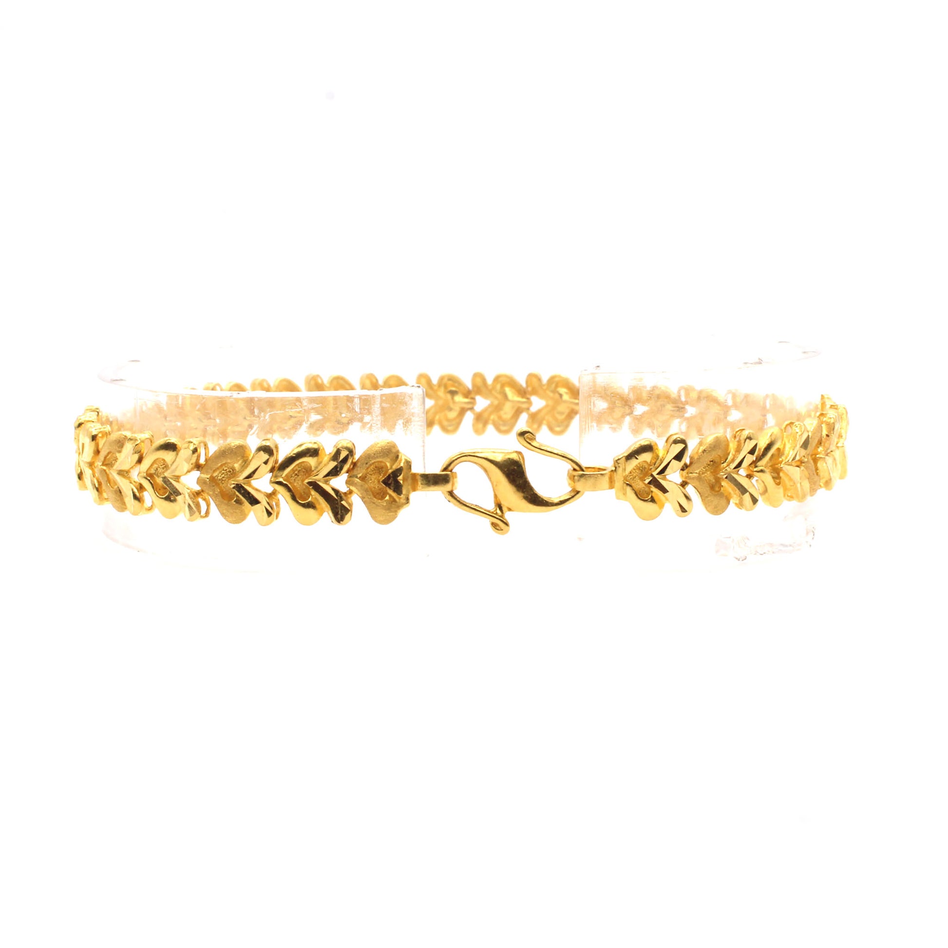 22k Yellow Gold Fancy Link Bracelet 7.5 Inches