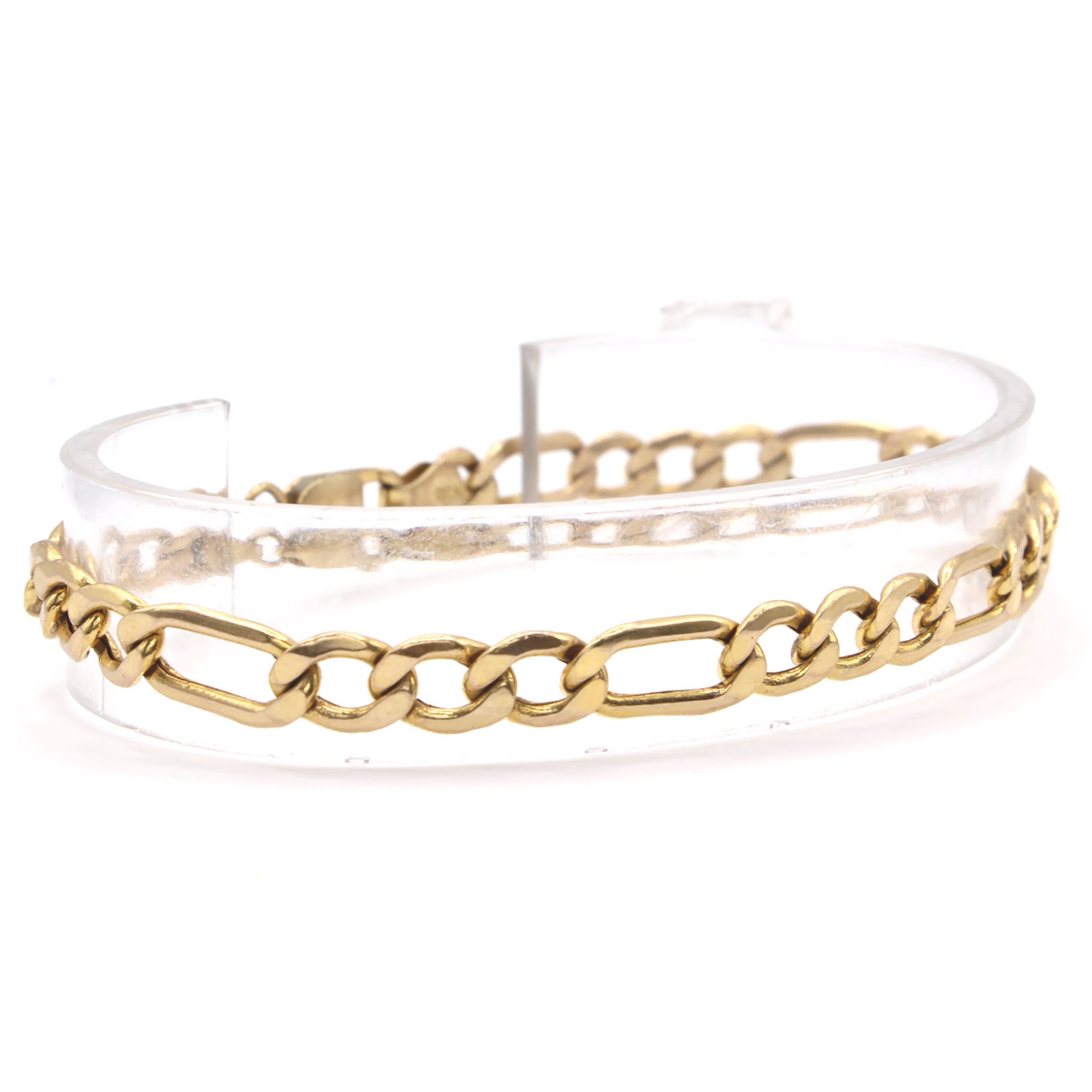10k Yellow Gold Figaro Link Bracelet 8.5 Inches