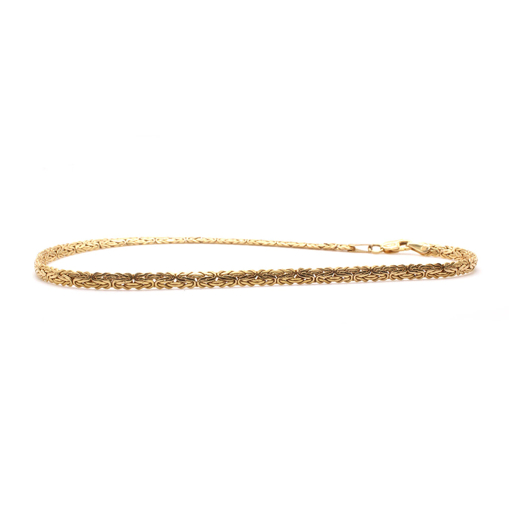 14k Yellow Gold Byzantine Link Bracelet 10 Inches