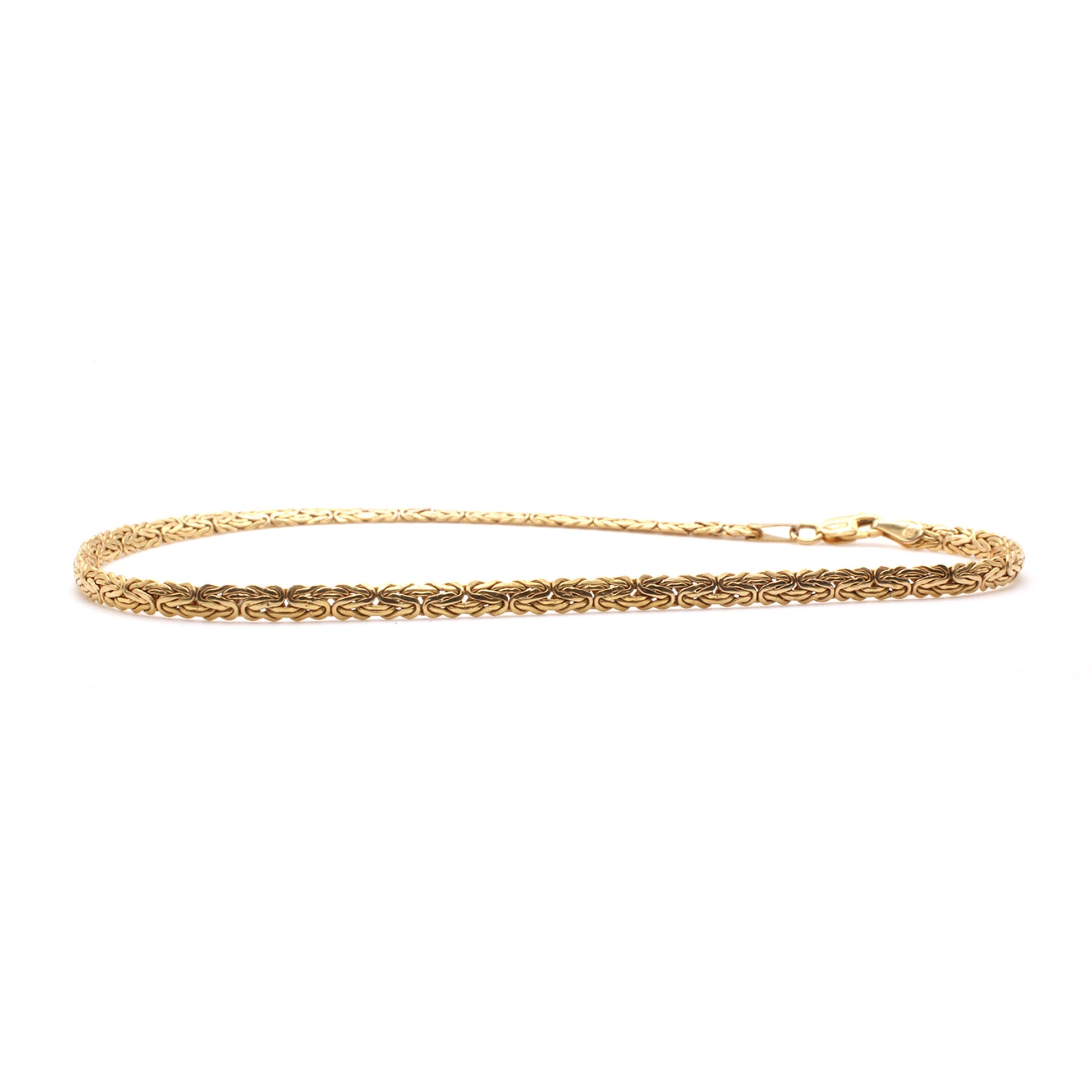 14k Yellow Gold Byzantine Link Bracelet 10 Inches