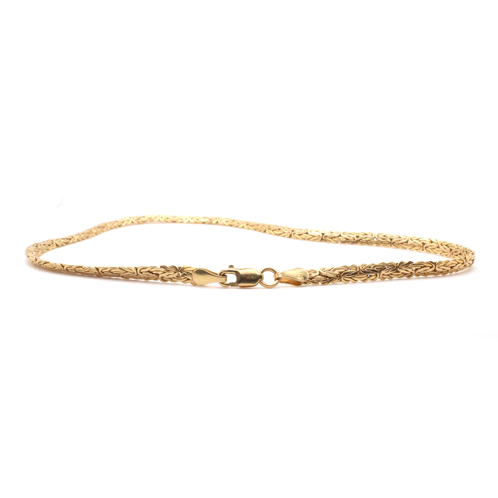 14k Yellow Gold Byzantine Link Bracelet 10 Inches