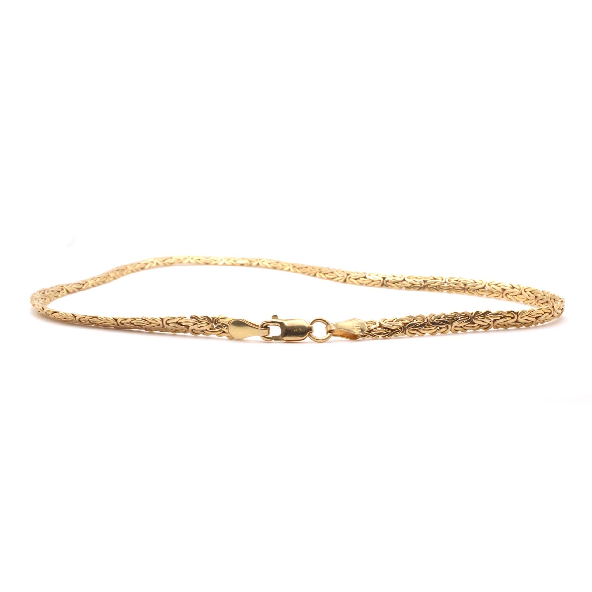 14k Yellow Gold Byzantine Link Bracelet 10 Inches
