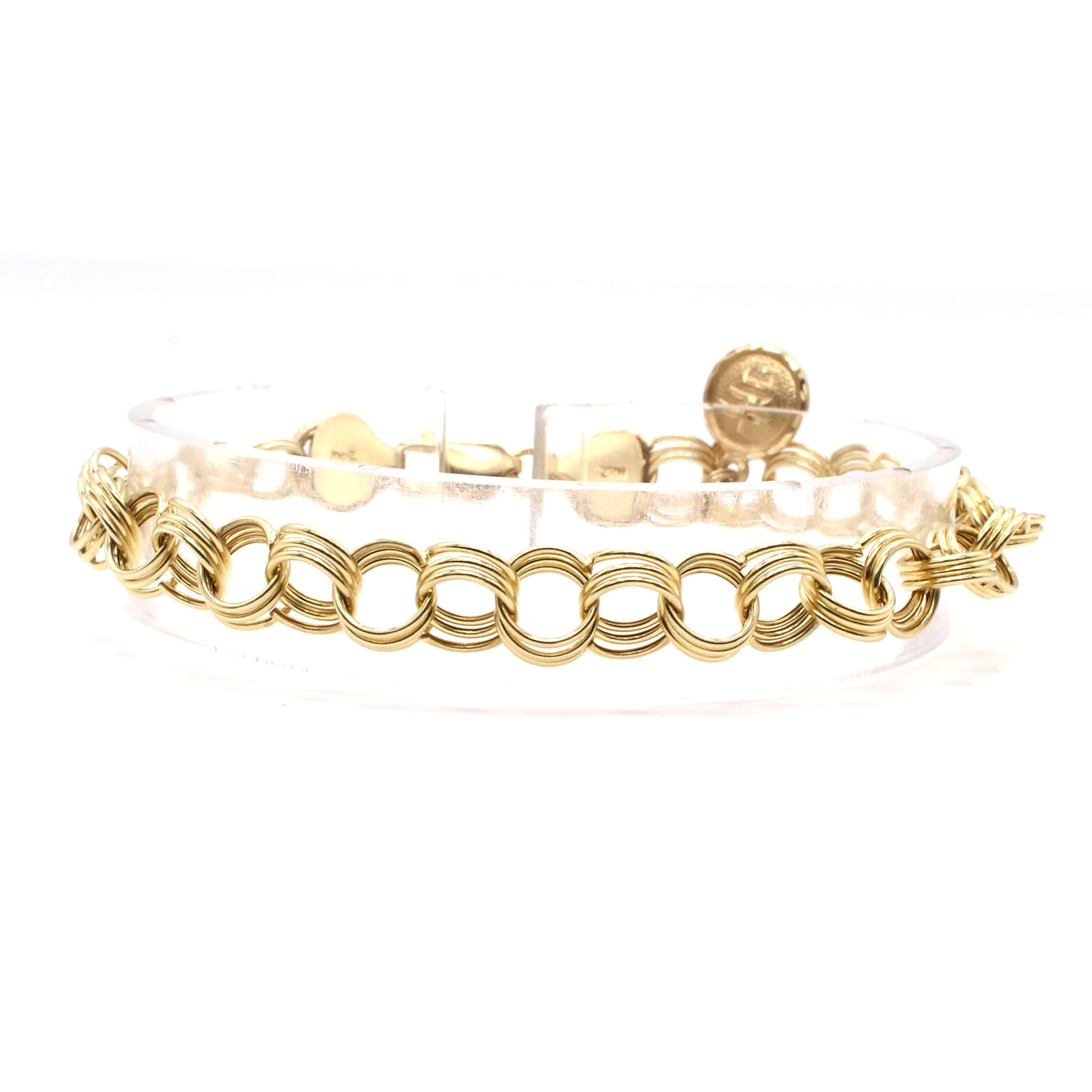 14k Yellow Gold Charm Bracelet 7.5 Inches