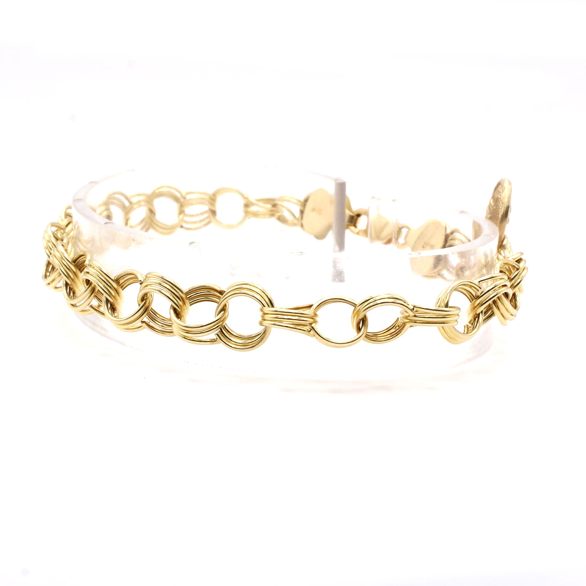 14k Yellow Gold Charm Bracelet 7.5 Inches