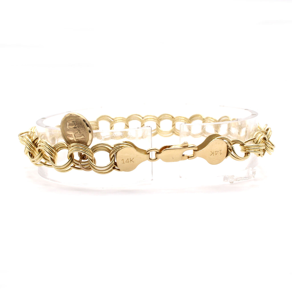 14k Yellow Gold Charm Bracelet 7.5 Inches