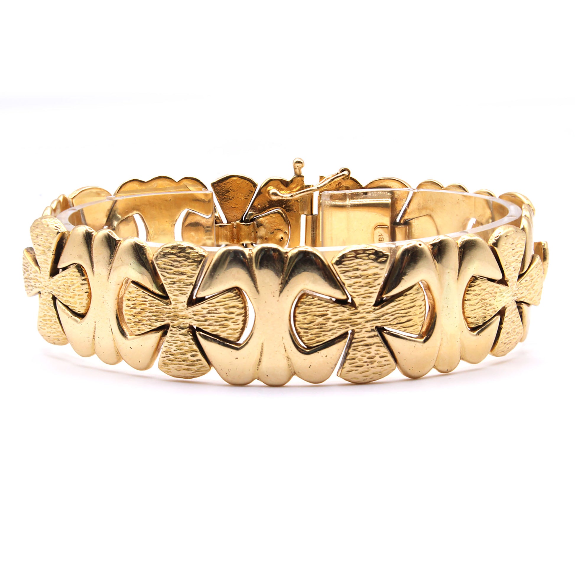 18k Yellow Gold Fancy Link Bracelet 8 Inches
