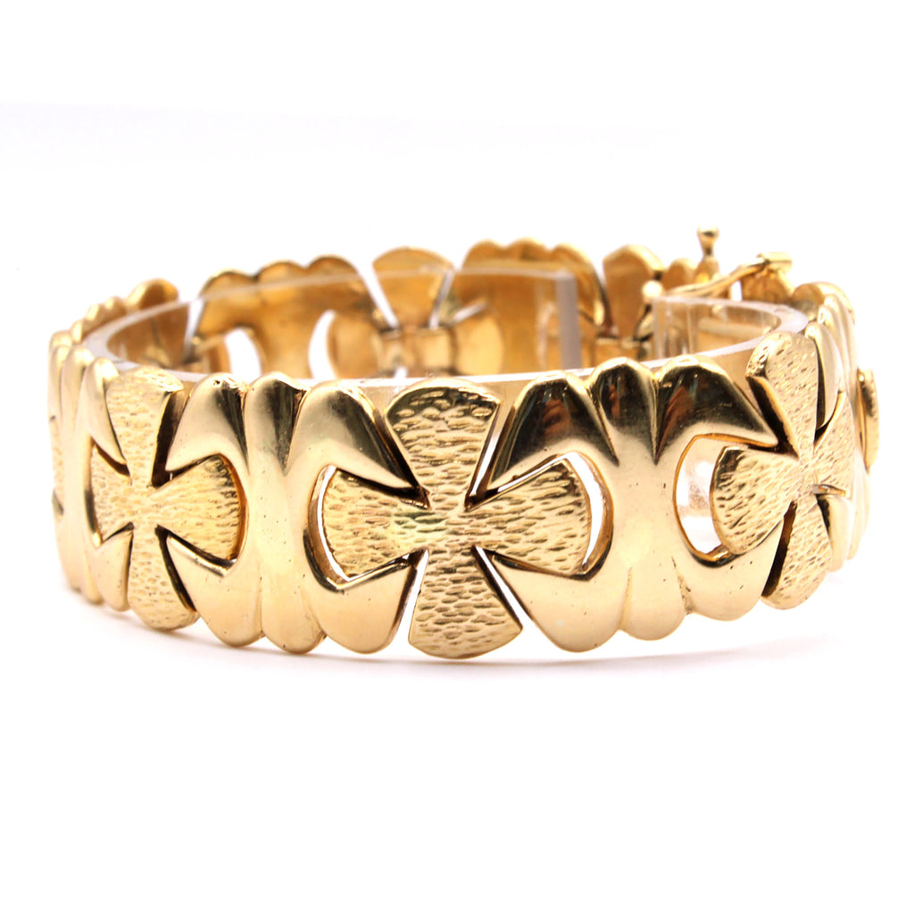 18k Yellow Gold Fancy Link Bracelet 8 Inches