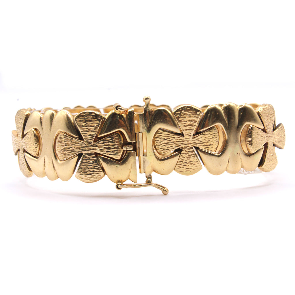 18k Yellow Gold Fancy Link Bracelet 8 Inches
