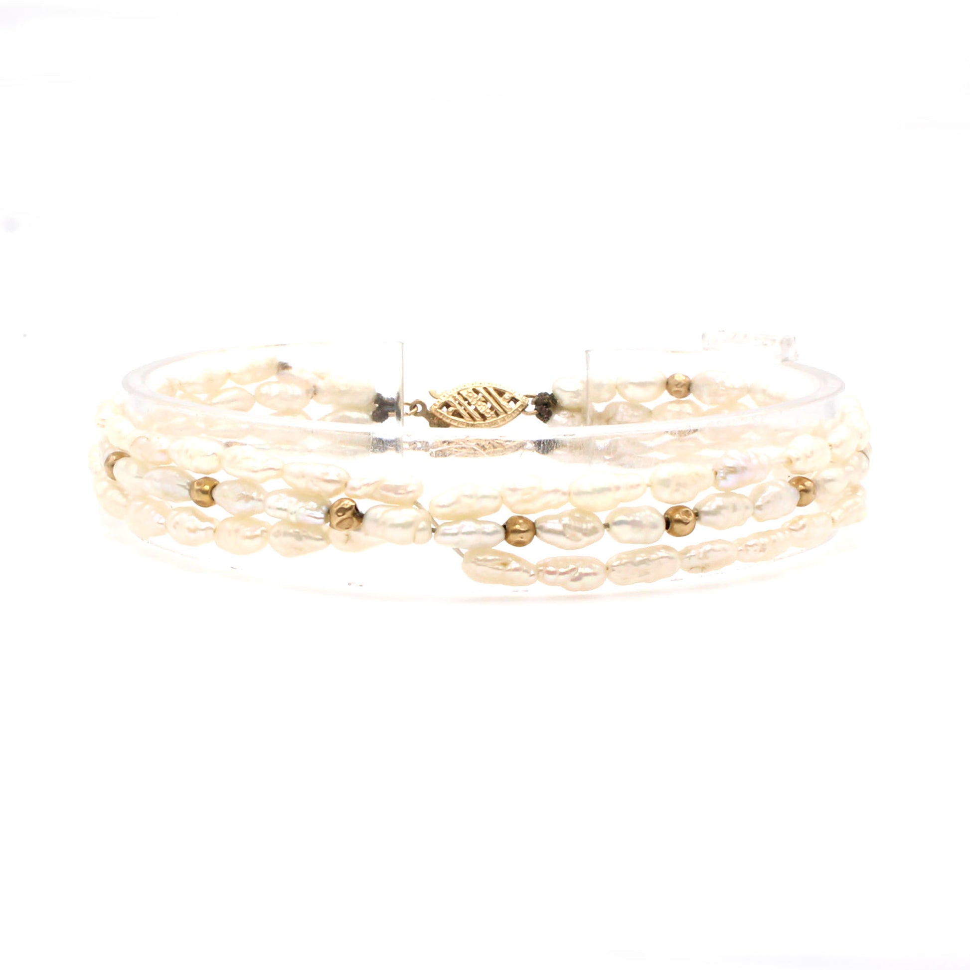 14k Yellow Gold Pearl Beaded Bracelet