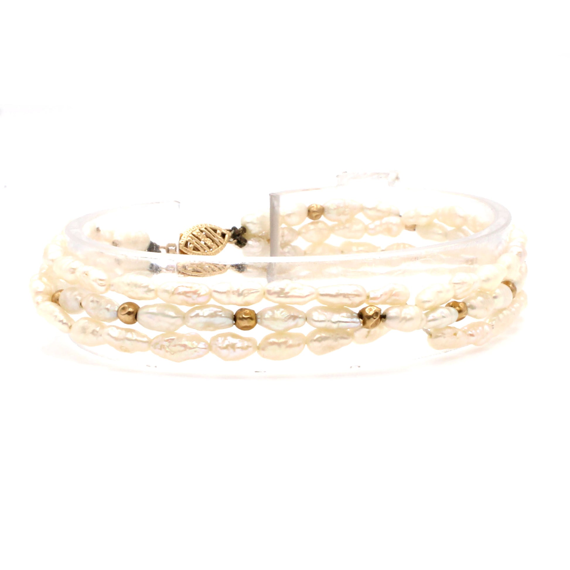 14k Yellow Gold Pearl Beaded Bracelet