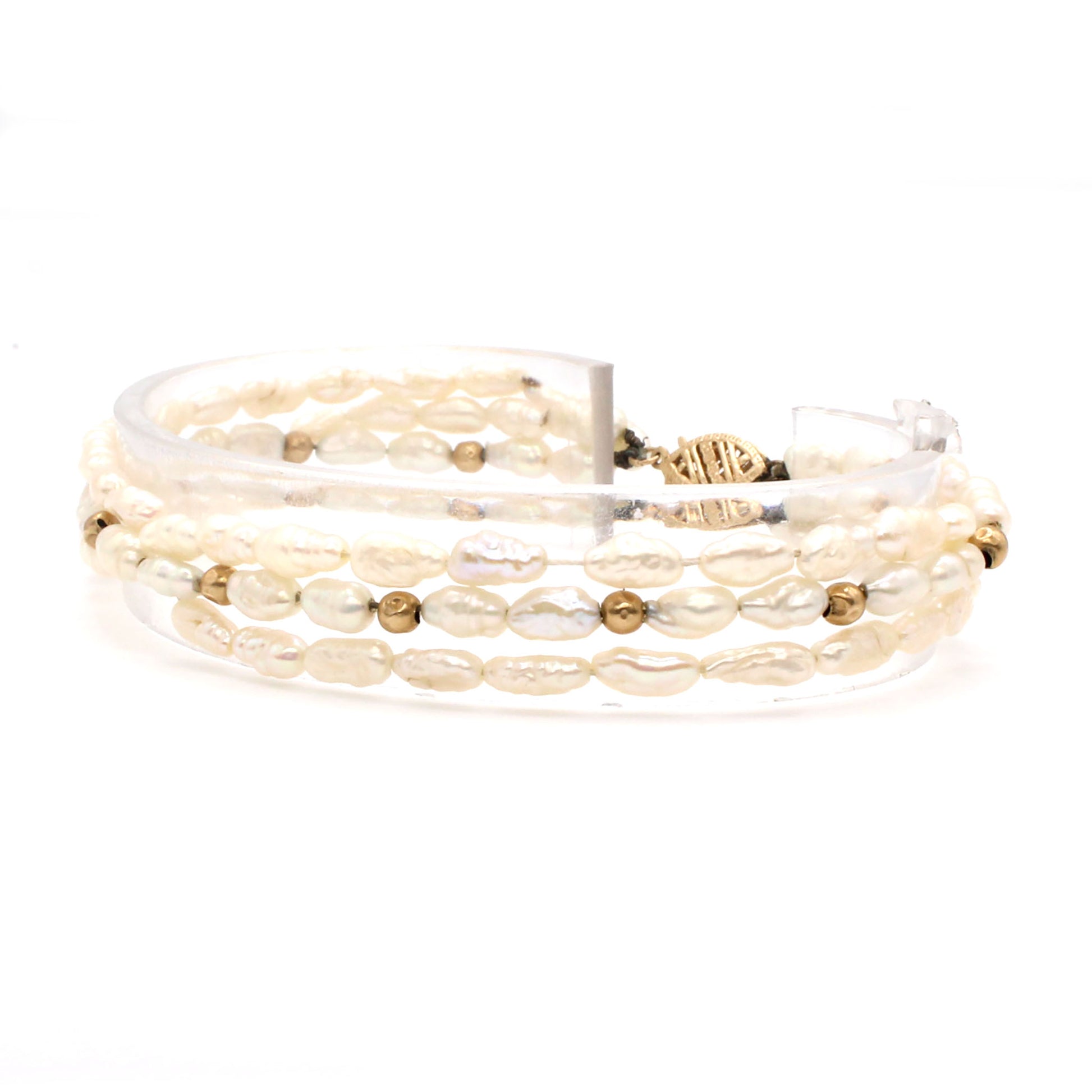 14k Yellow Gold Pearl Beaded Bracelet