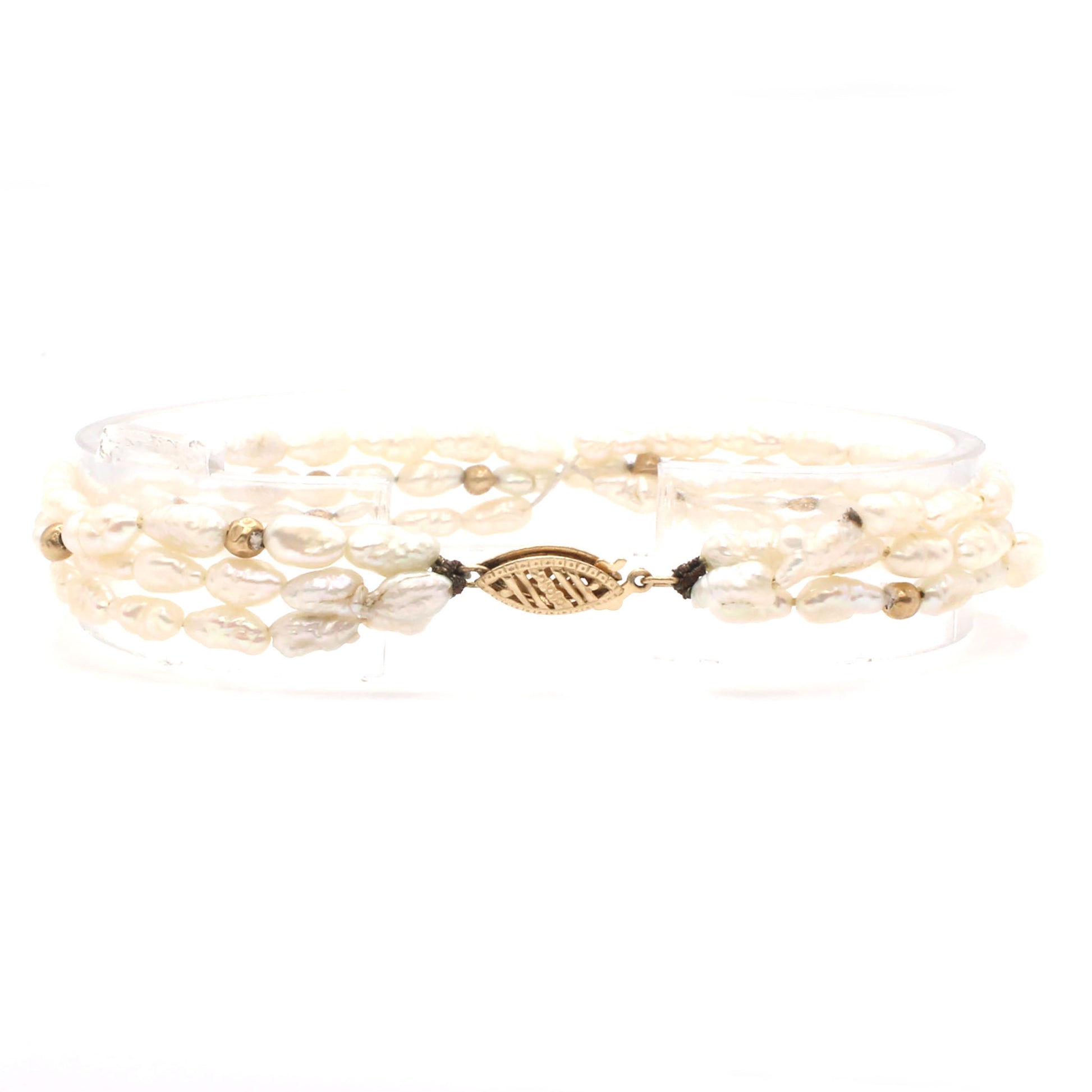 14k Yellow Gold Pearl Beaded Bracelet