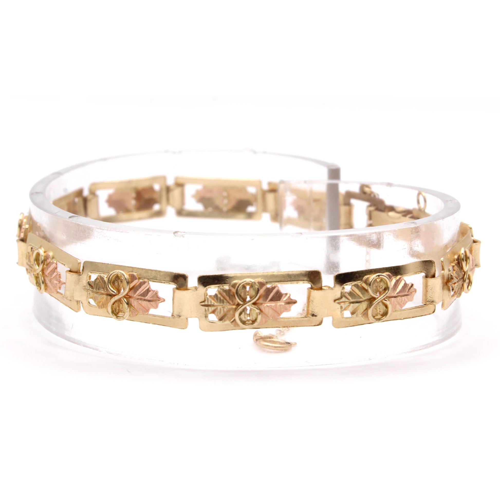 14k Yellow Gold Black Hills Gold Bracelet 7.5 Inches