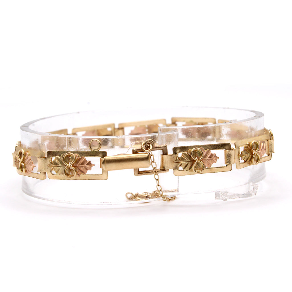 14k Yellow Gold Black Hills Gold Bracelet 7.5 Inches