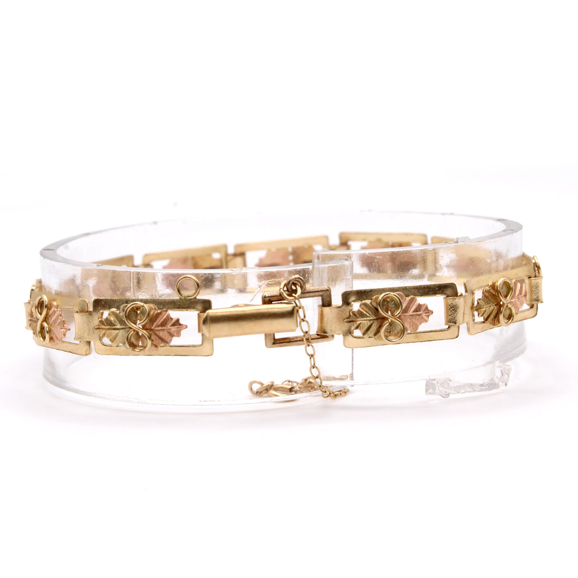 14k Yellow Gold Black Hills Gold Bracelet 7.5 Inches