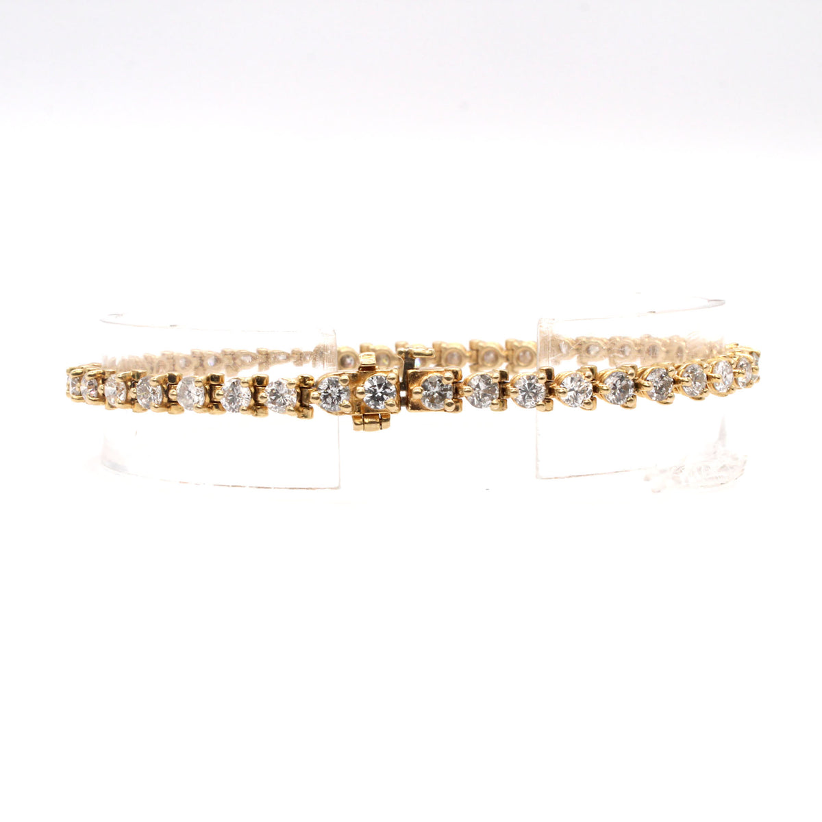 14k Yellow Gold 4.10 cttw Round Diamond Tennis Bracelet