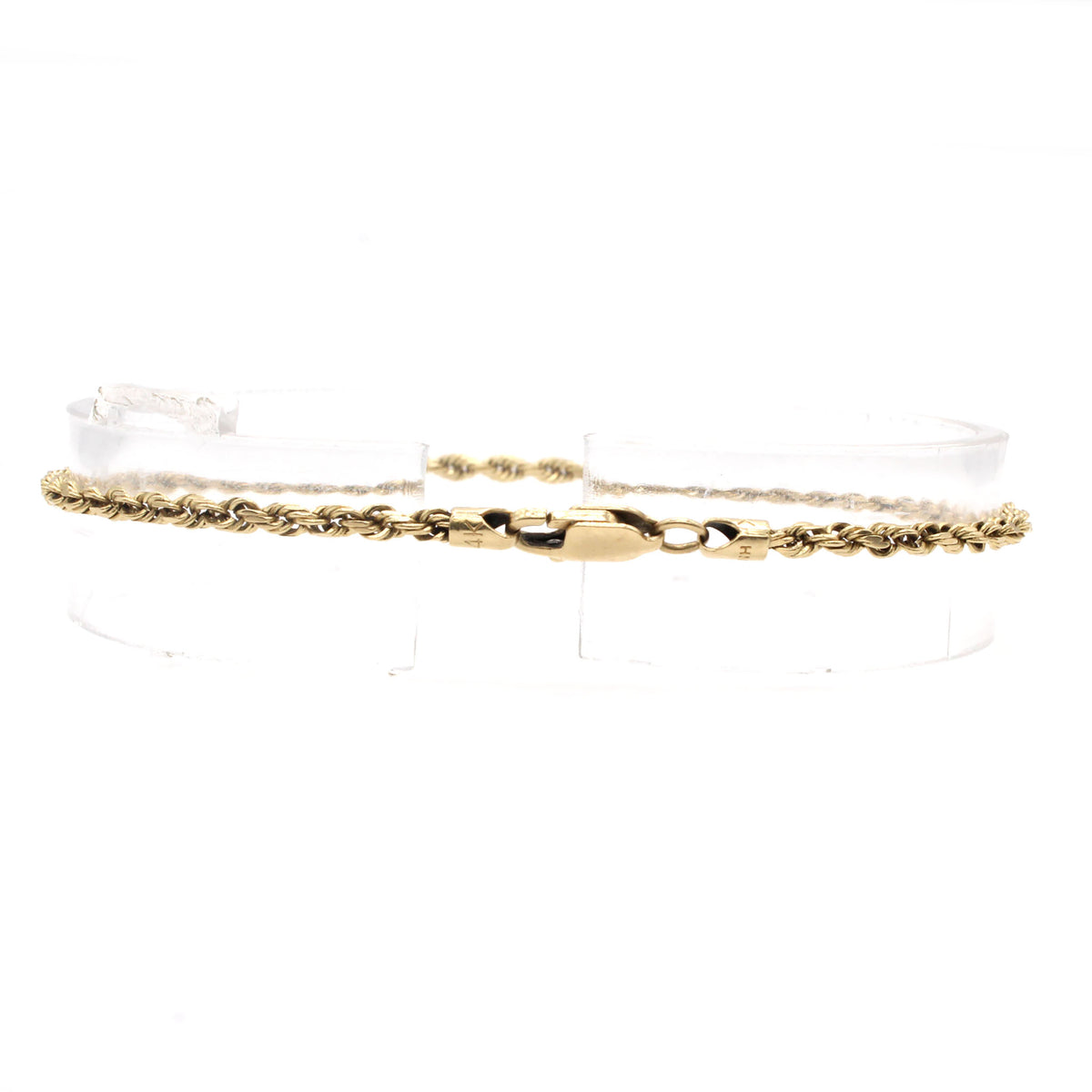 14k Yellow Gold Rope Bracelet 7.5 Inches