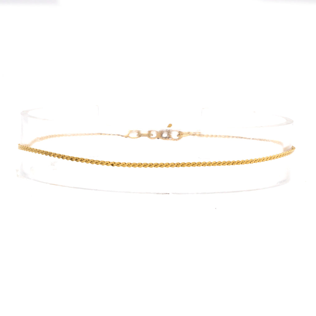14k Yellow Flat Link Thin Bracelet 7 Inches