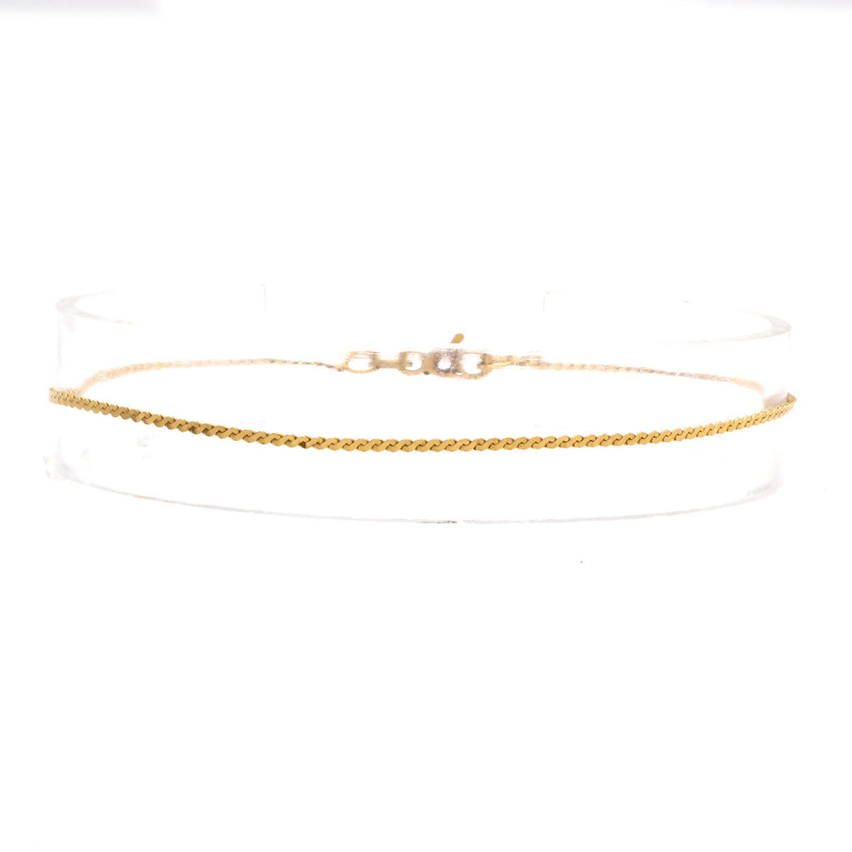 14k Yellow Flat Link Thin Bracelet 7 Inches