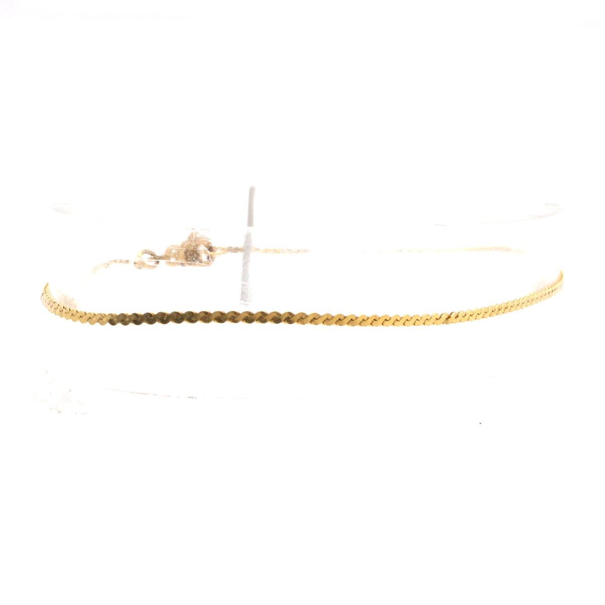 14k Yellow Flat Link Thin Bracelet 7 Inches