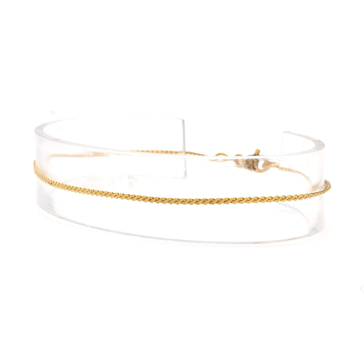 14k Yellow Flat Link Thin Bracelet 7 Inches