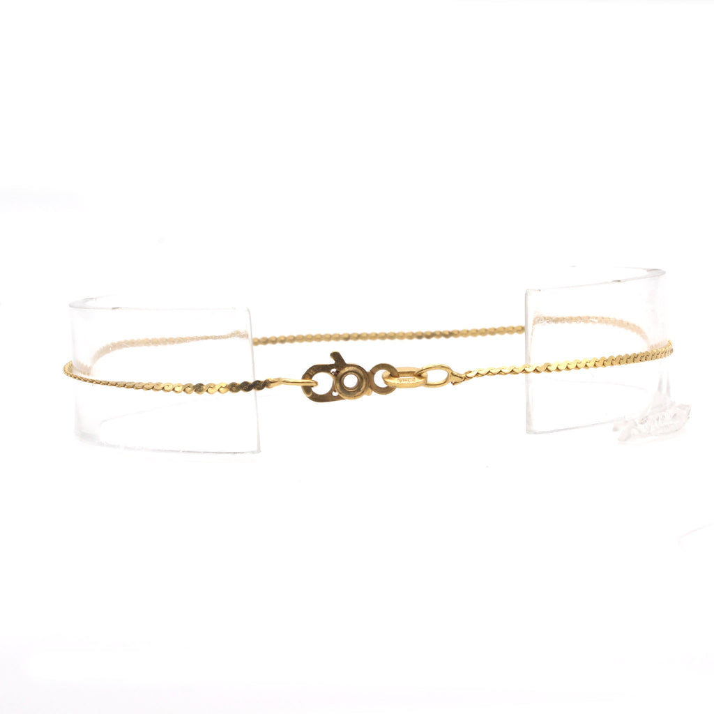 14k Yellow Flat Link Thin Bracelet 7 Inches
