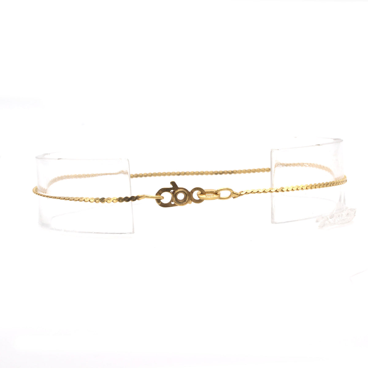 14k Yellow Flat Link Thin Bracelet 7 Inches