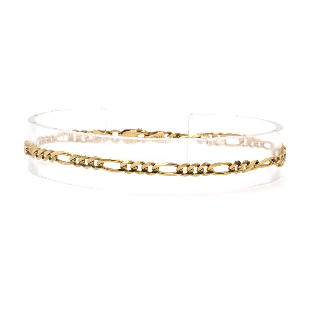 14k Yellow Gold Figaro Link Bracelet 8 Inches