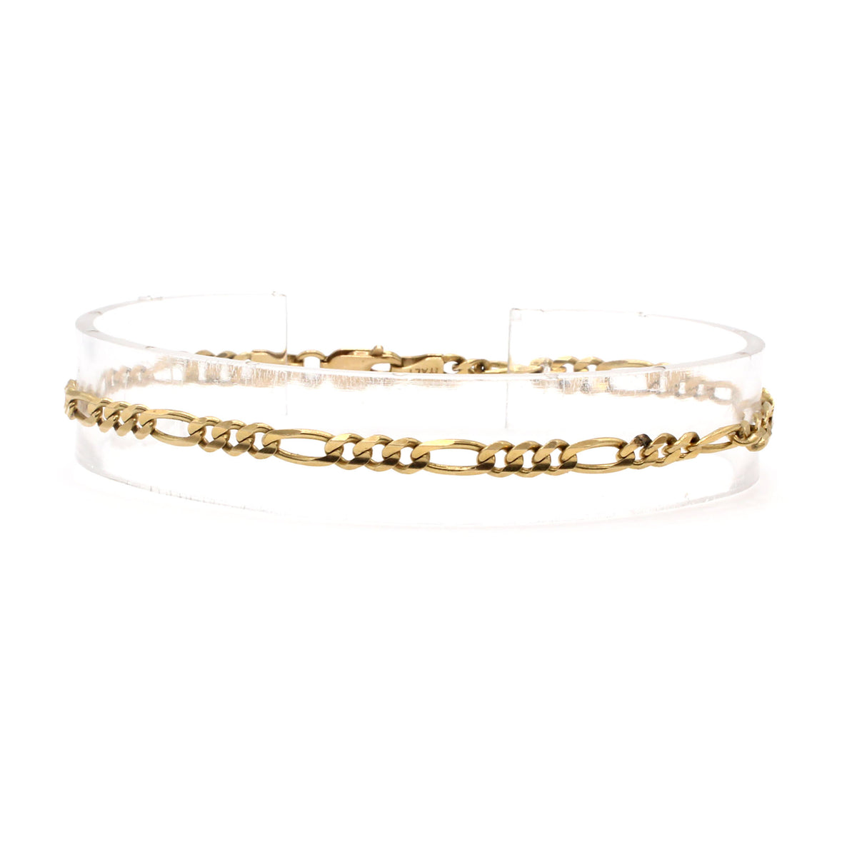 14k Yellow Gold Figaro Link Bracelet 8 Inches