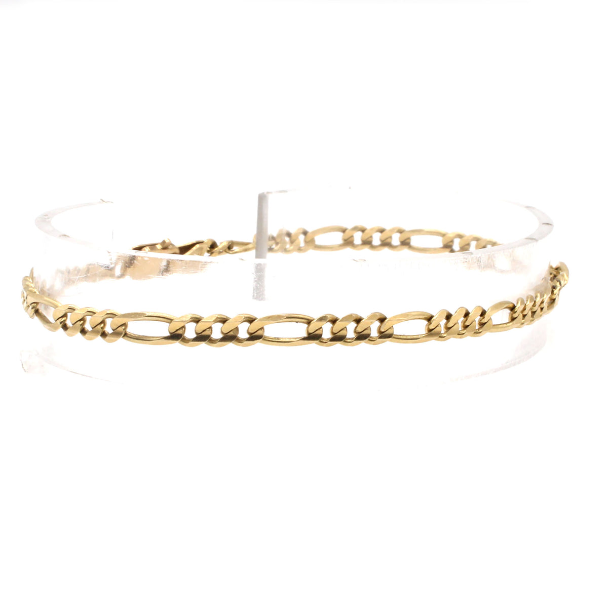 14k Yellow Gold Figaro Link Bracelet 8 Inches