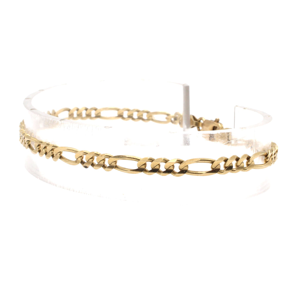 14k Yellow Gold Figaro Link Bracelet 8 Inches