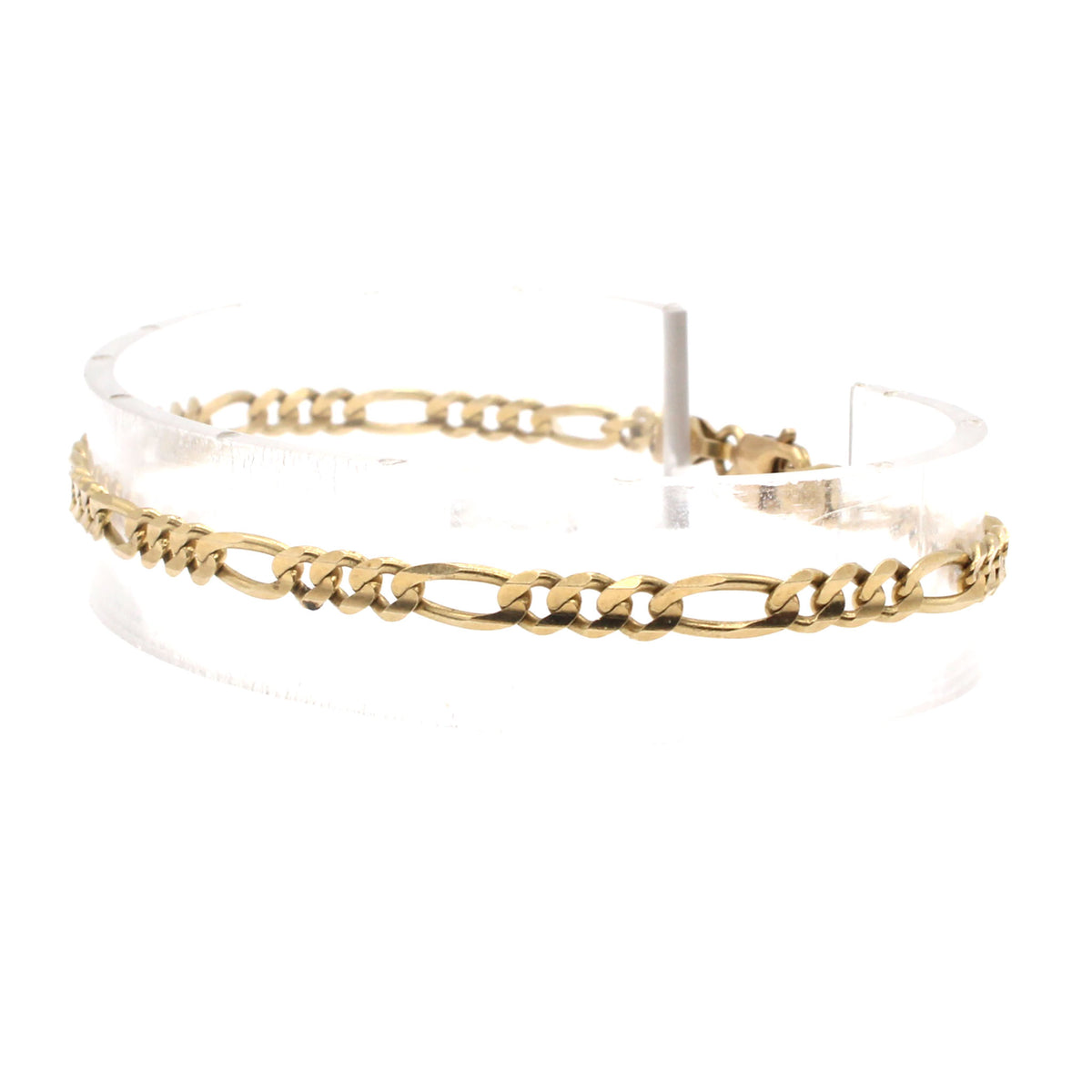 14k Yellow Gold Figaro Link Bracelet 8 Inches