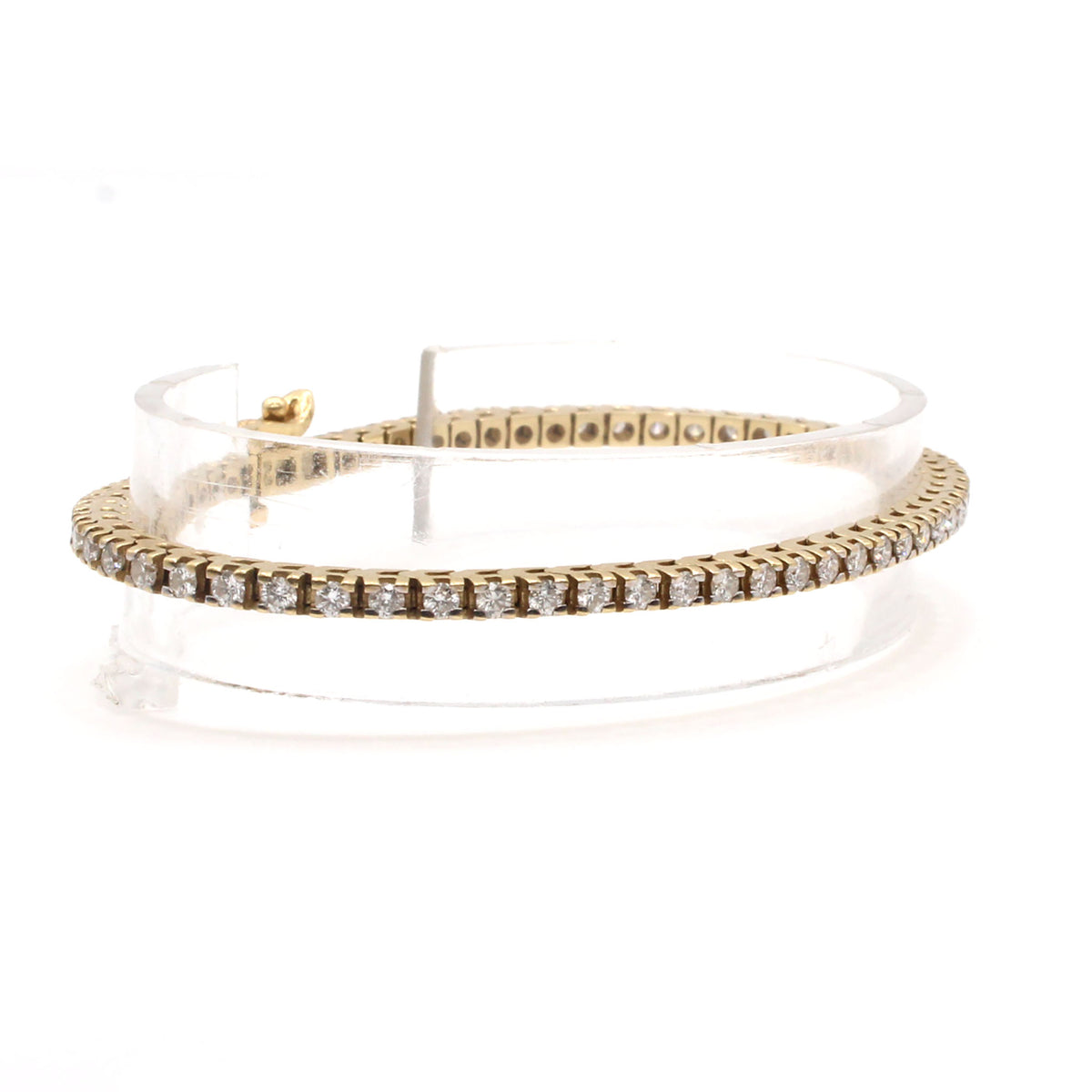 14k Yellow Gold 1.82cttw Round Diamond Tennis Bracelet