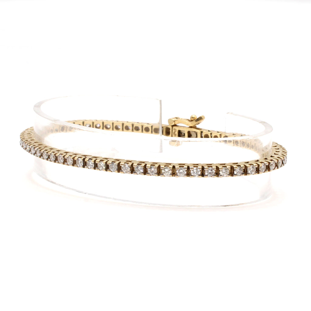 14k Yellow Gold 1.82cttw Round Diamond Tennis Bracelet