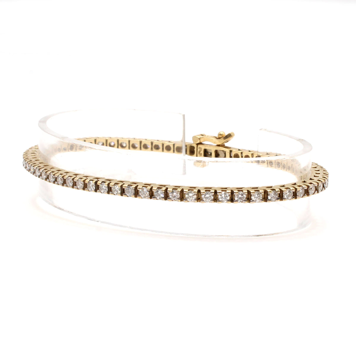 14k Yellow Gold 1.82cttw Round Diamond Tennis Bracelet
