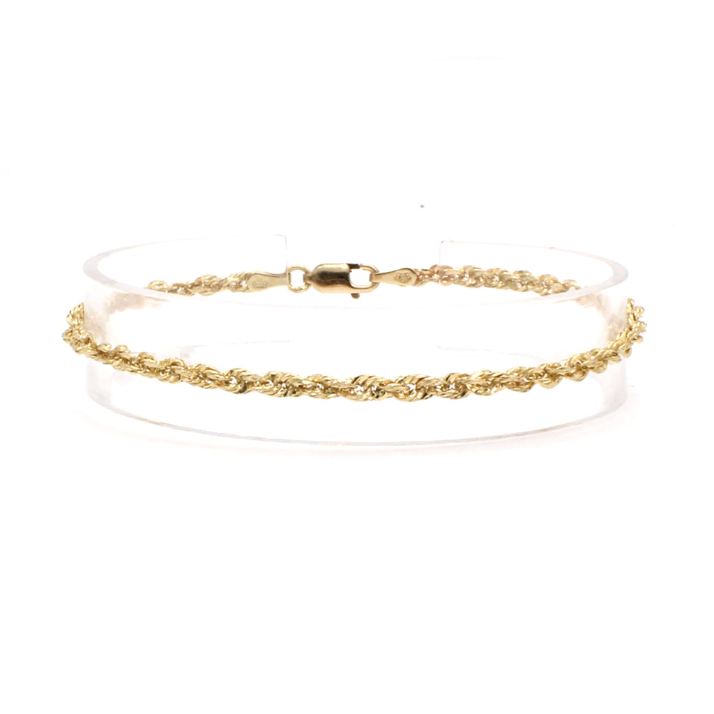 10k Yellow Gold Rope Bracelet 6.75 Inches