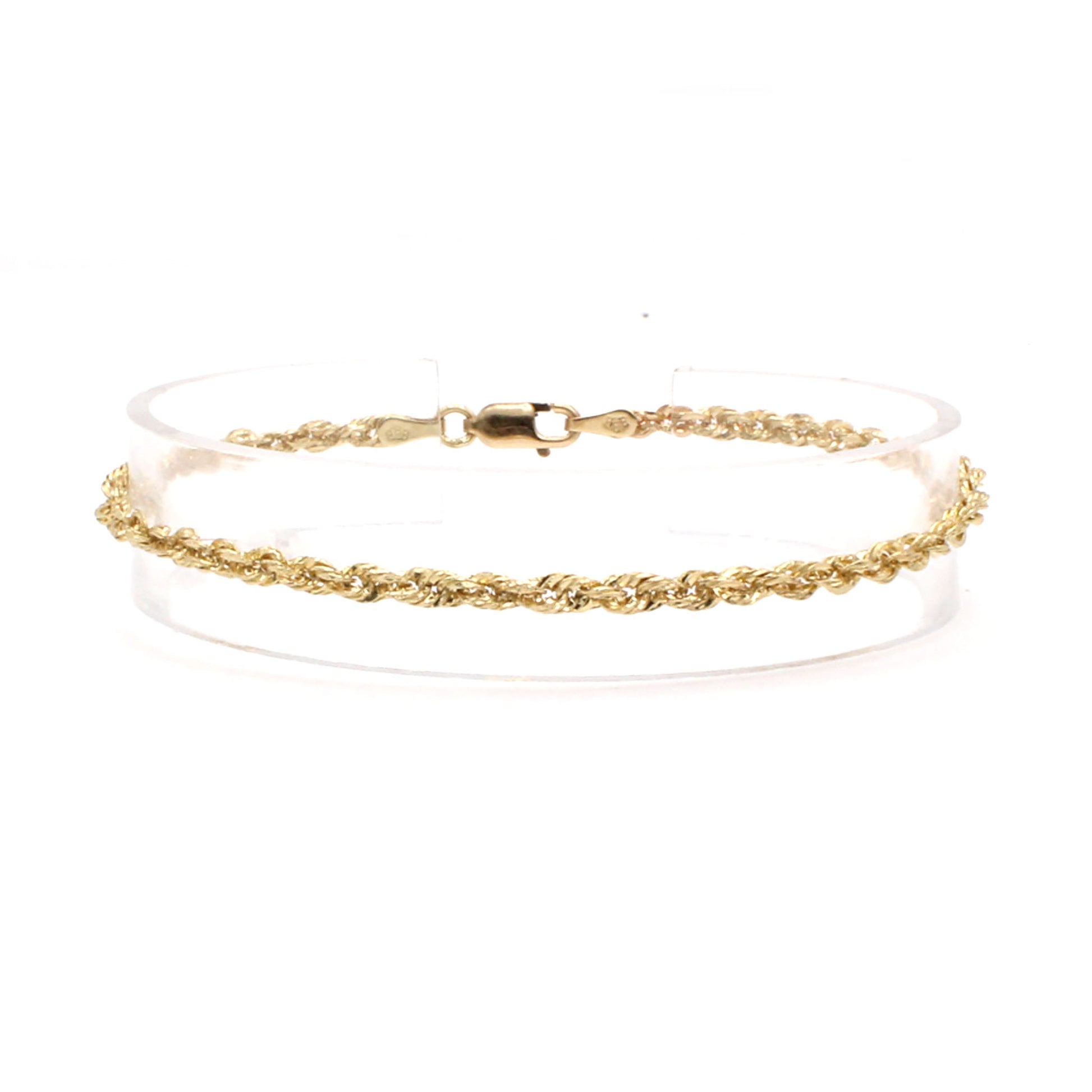 10k Yellow Gold Rope Bracelet 6.75 Inches