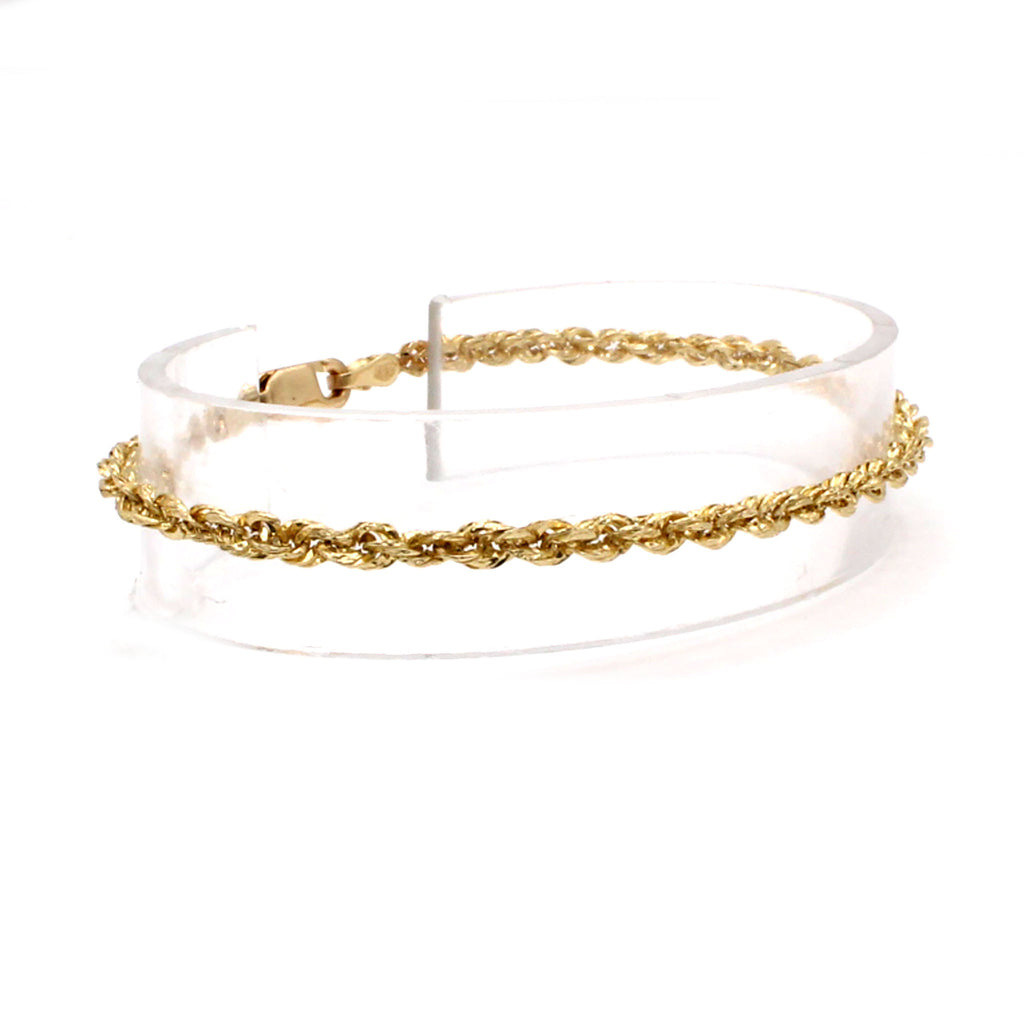 10k Yellow Gold Rope Bracelet 6.75 Inches