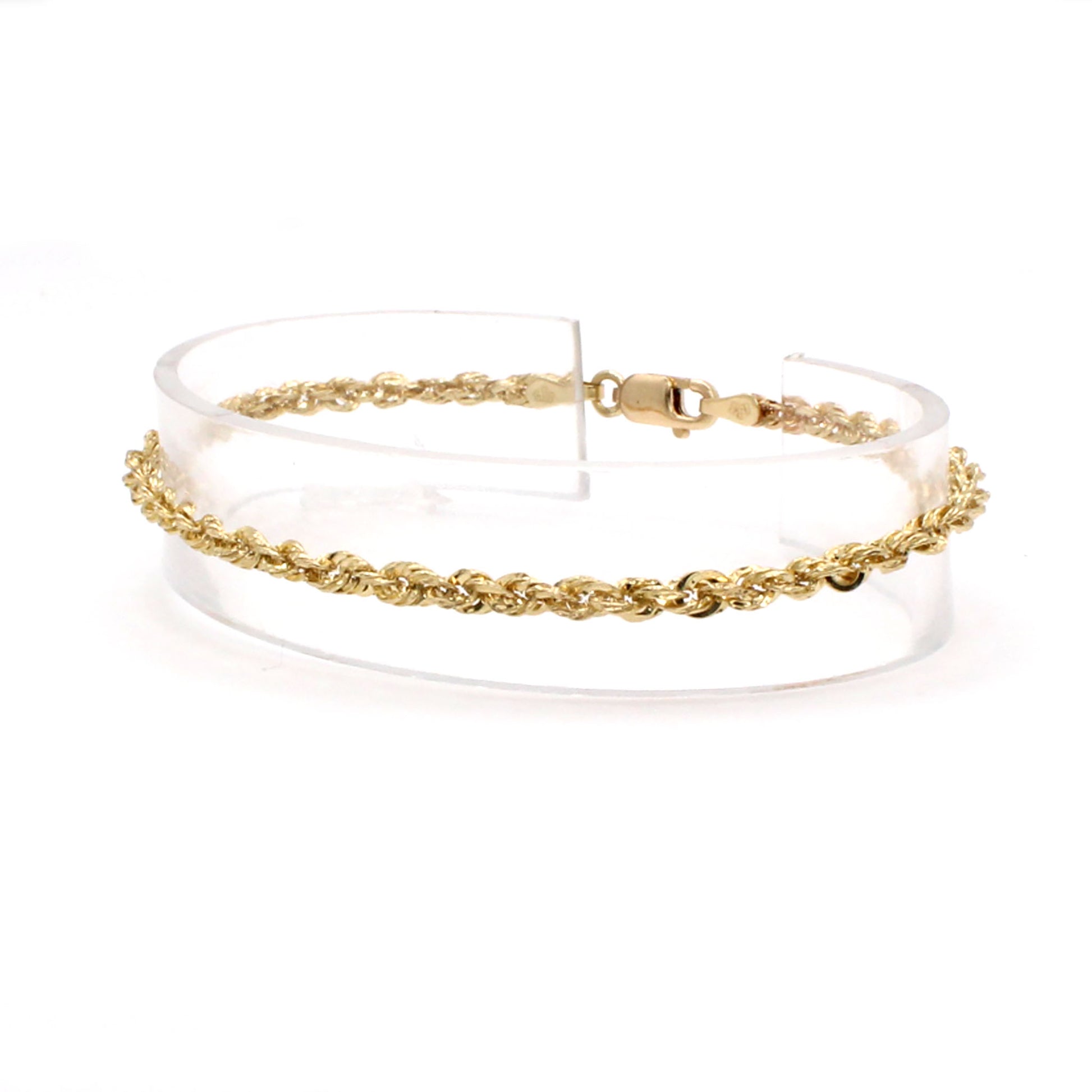 10k Yellow Gold Rope Bracelet 6.75 Inches
