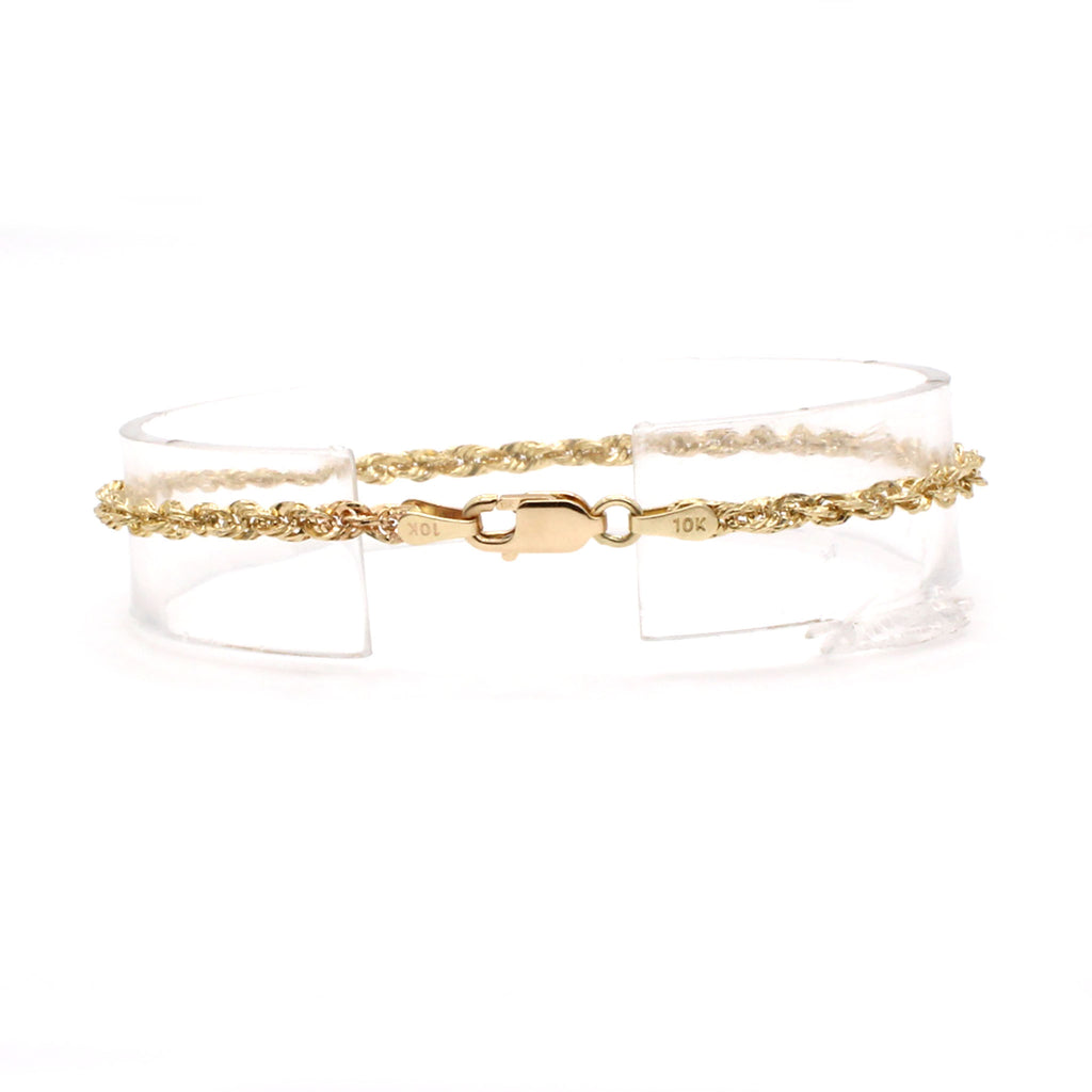10k Yellow Gold Rope Bracelet 6.75 Inches