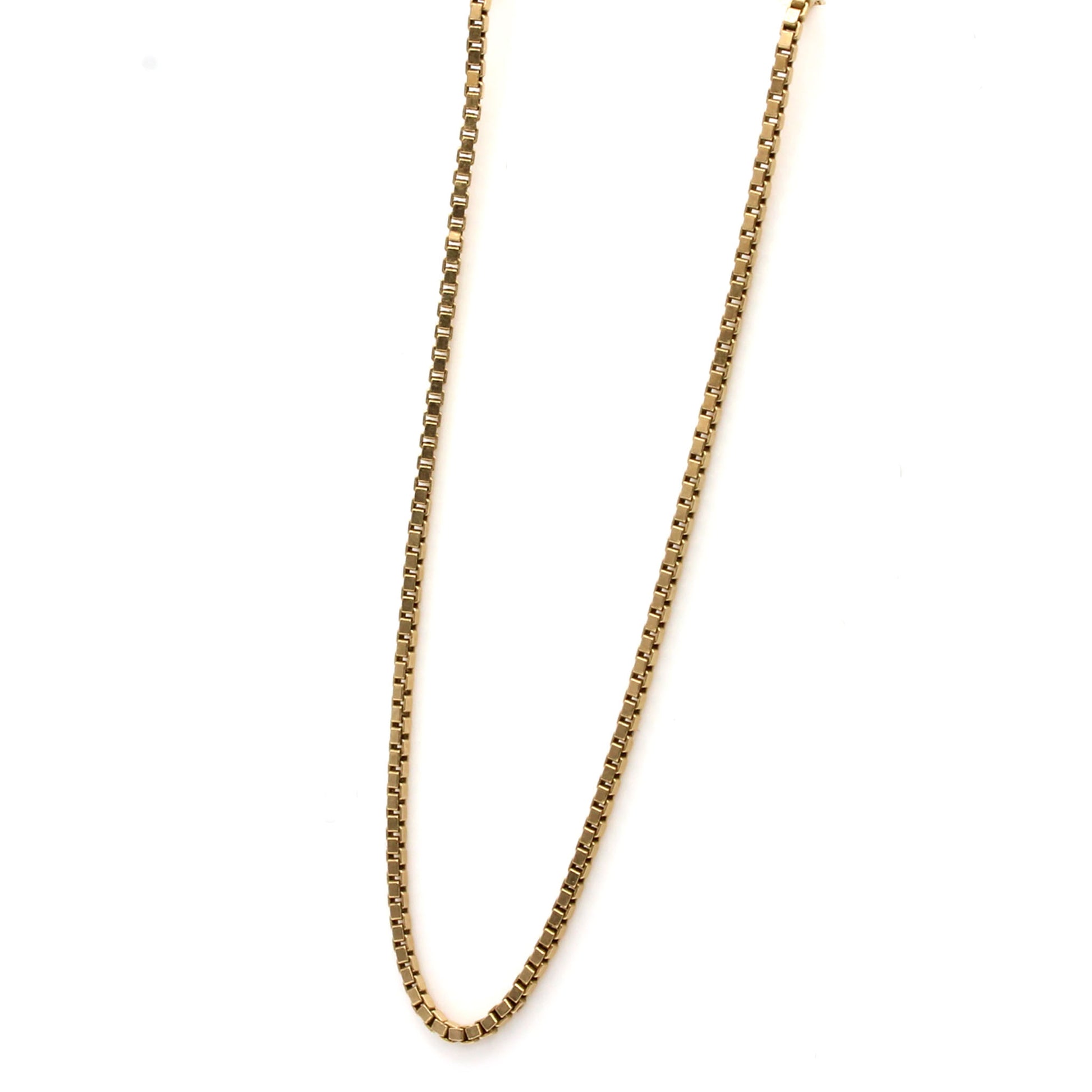 14k Yellow Gold Box Chain Necklace 24 Inches