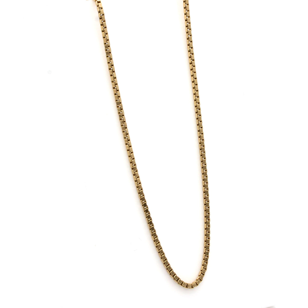 14k Yellow Gold Box Chain Necklace 24 Inches