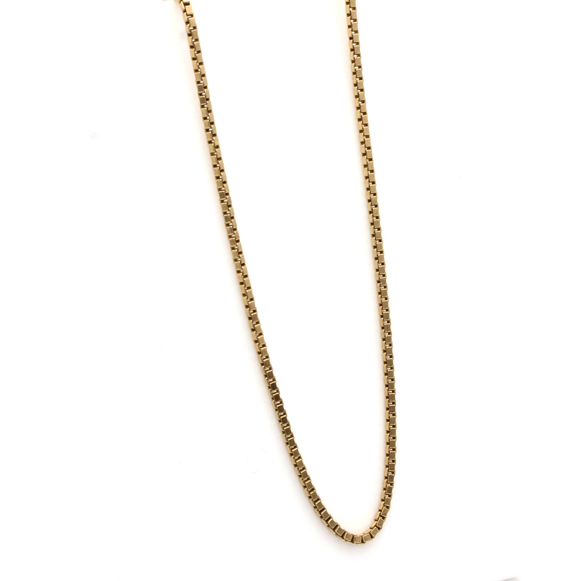 14k Yellow Gold Box Chain Necklace 24 Inches