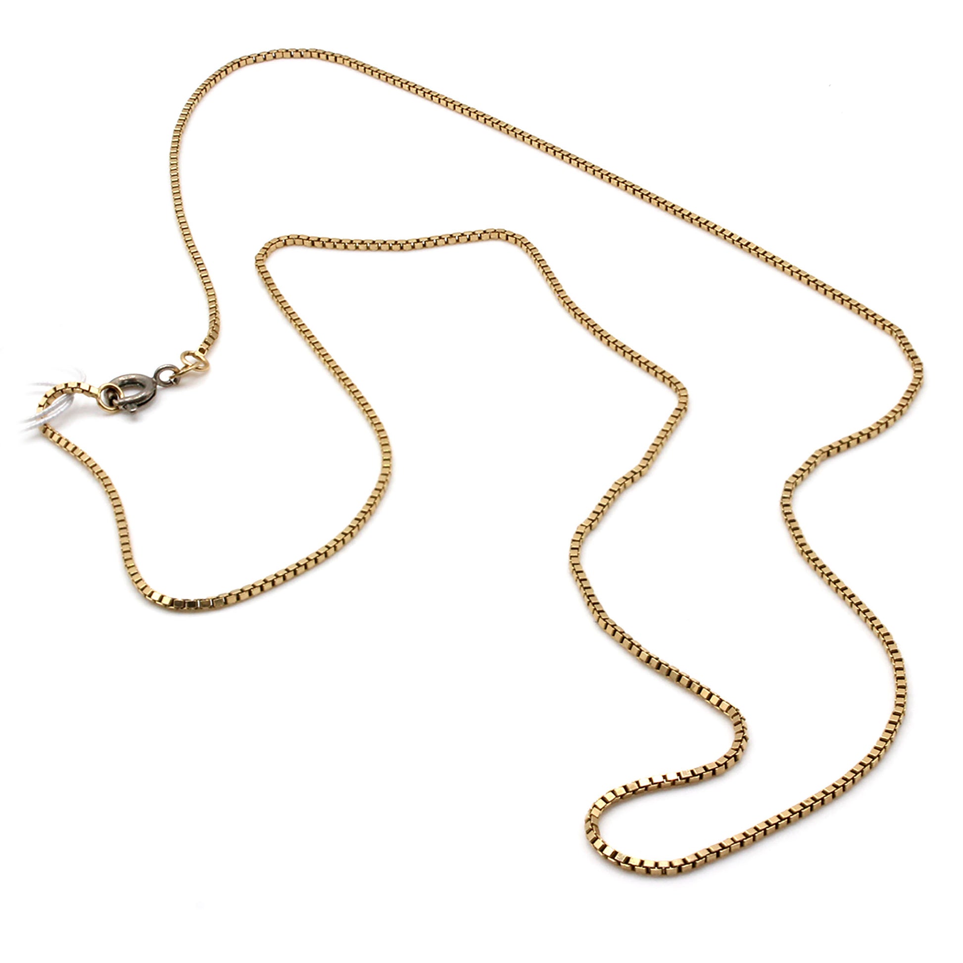 14k Yellow Gold Box Chain Necklace 24 Inches